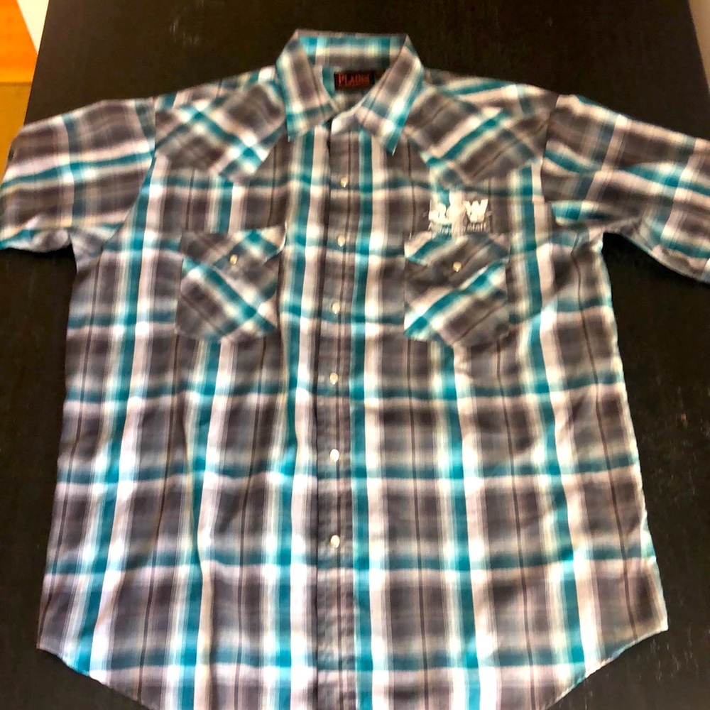 Pearl snap ROW Adventure Staff whitewater shirt